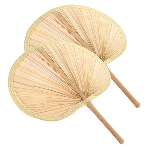 HOUDERCO 2Stücke Handventilator aus Bananenblättern und Handgewebt für Sommer Partys und Strände Leichter und Praktischer Fächer für Erwachsene von HOUDERCO