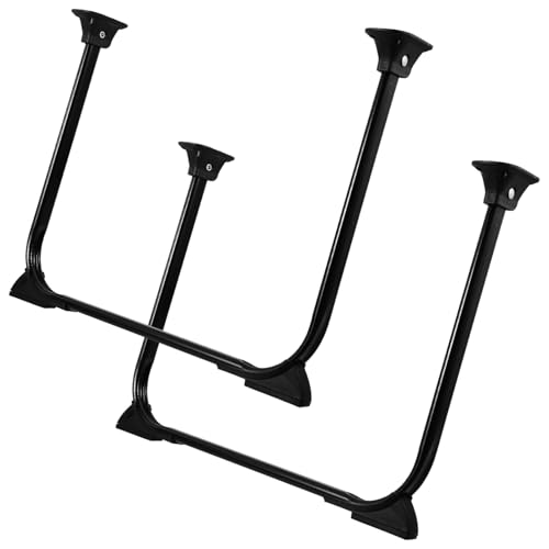 HOUDERCO 2Stücke Klappbeine für Kleine Tische Faltbare U Förmige Tischbeine Silikon für Schreibtische und Möbel Schwarz Langlebig und Platzsparend von HOUDERCO