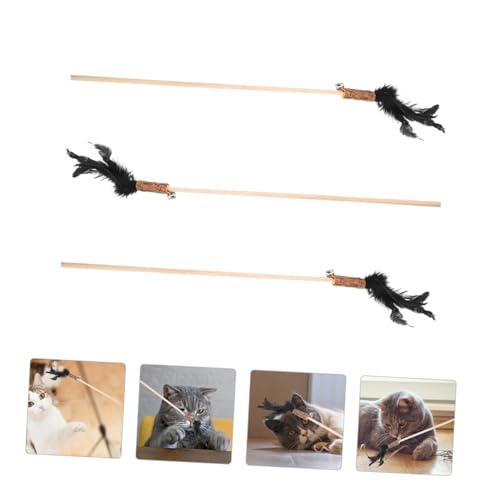 HOUDERCO 3 Stück Teiliges Katzenspielzeug Holzstab mit Federn und Glocken Interaktives Multifunktionales Katzenangel Aktivitätsförderung und Stressreduzierendem Spielspaß für Katzen HOUDERCO 3 Stück Teiliges Katzenspielzeug Holzstab mit Federn und Glocken Interaktives Multifunktionales Katzenangel Aktivitätsförderung und Stressreduzierendem Spielspaß für Katzen von HOUDERCO