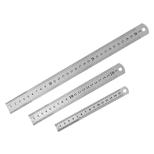 HOUDERCO 3stücke Teilige Metalllineale Mit Zwei Seitenskalen Multifunktionale Messlineale Für Studenten Und Home Office Praktische Lineale Für Schülerzubehör Und Holzbearbeitung von HOUDERCO