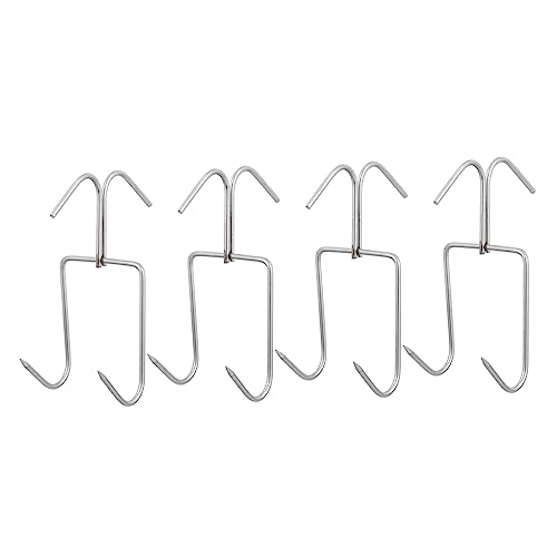 HOUDERCO 4 Stück Grillhaken Robuste Haken für Bbq Räuchern und Grillen Vielseitige Küchenhaken für und Bacon Einfach zu Reinigen und Handlich Scharfe Spitze für Müheloses Einstechen das von HOUDERCO