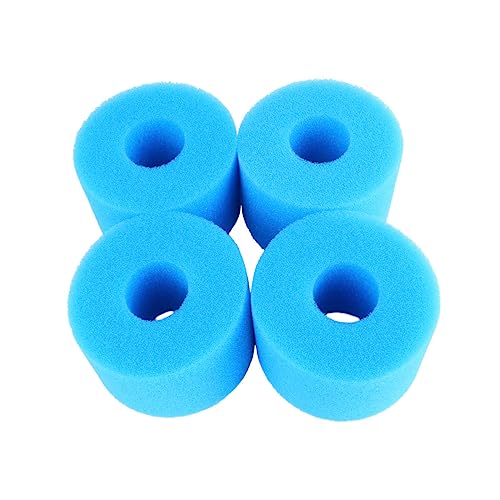 HOUDERCO 4 Stück Teiliges Schwammfilter Poolfilter Langlebige Blaue Filterzylinder Wiederverwendbarer Schwammvorfilter für Effiziente Wasserfiltration im Schwimmbecken von HOUDERCO