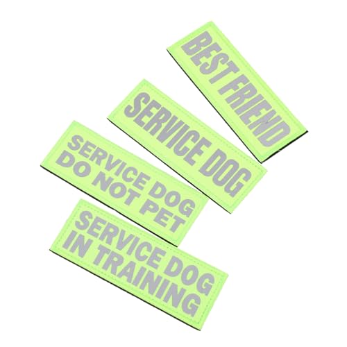 HOUDERCO 4 Stück Teiliges Service Dog Patch aus Strapazierfähigem Nylon Reflektierende Klettaufnäher für Hunde Leichtes Modisches Zubehör für Servicehunde und Haustierbekleidung HOUDERCO 4 Stück Teiliges Service Dog Patch aus Strapazierfähigem Nylon Reflektierende Klettaufnäher für Hunde Leichtes Modisches Zubehör für Servicehunde und Haustierbekleidung von HOUDERCO