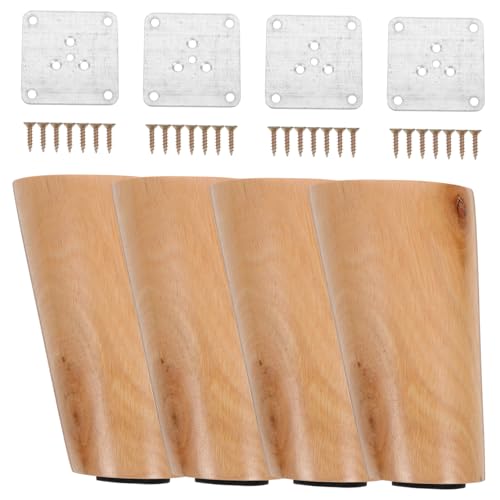 HOUDERCO 4Stücke Möbelbeine Massivem Geneigte Tischbeine mit Montageplatte und Bodenschonern Vielseitig Einsetzbar für Sofa Bett Tisch und HOUDERCO 4Stücke Möbelbeine Massivem Geneigte Tischbeine mit Montageplatte und Bodenschonern Vielseitig Einsetzbar für Sofa Bett Tisch und von HOUDERCO