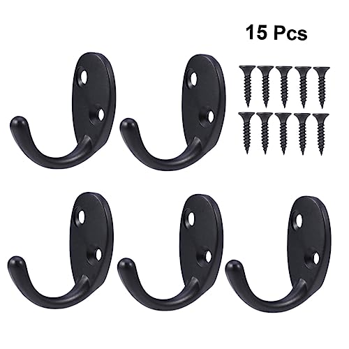 HOUDERCO 5 Stück Wandhaken aus Zinklegierung Schwarz mit Schrauben Robuste Kleiderhaken für Badezimmer Toilette und Ankleidezimmer Multifunktional für Handtücher und Mäntel HOUDERCO 5 Stück Wandhaken aus Zinklegierung Schwarz mit Schrauben Robuste Kleiderhaken für Badezimmer Toilette und Ankleidezimmer Multifunktional für Handtücher und Mäntel von HOUDERCO