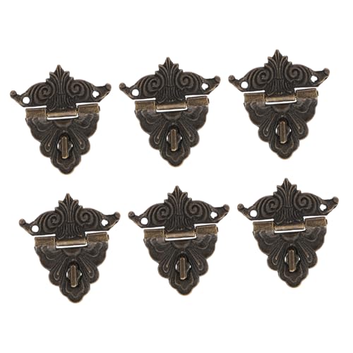 HOUDERCO 6 Stück Teiliges Antike Kleine Box verschlüsse aus Robuste Holzschatullen Schnallen für Schmuck Geschenkboxen Vintage Kistenbeschläge für DIY und Ersatz von HOUDERCO