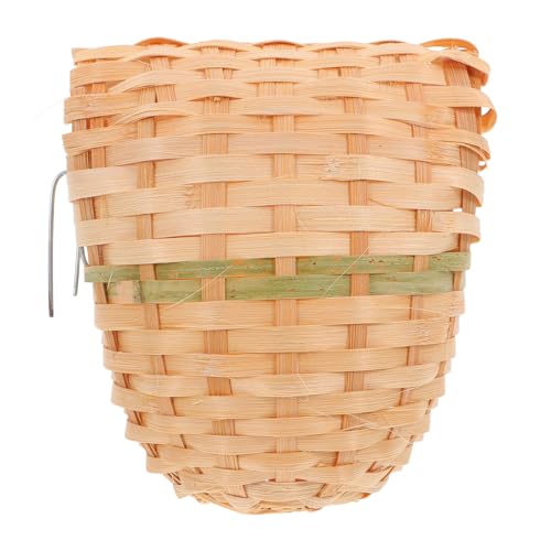 HOUDERCO Bambusgewebtes Vogelhaus mit Haken Handgefertigtes für Garten und Rustikales Accessoire Langlebig und von HOUDERCO