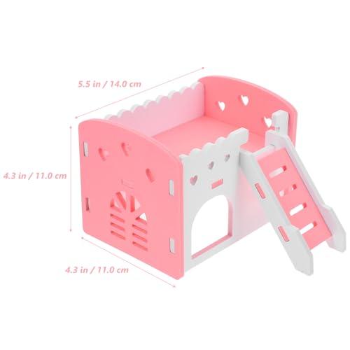 HOUDERCO Buntes Hamsterhaus aus Holz mit Leiter Doppelstöckiges Gemütliches Versteck und Schlafplatz für Hamster Meerschweinchen Igel und Kleine Nager Robust und Komfortabel von HOUDERCO