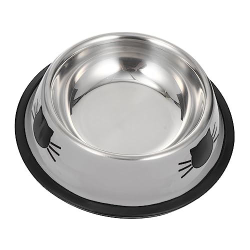 HOUDERCO Doppelnapf aus für Katzen und Kleine Hunde Rutschfestes Fress und Wassernapf Robustes Futternapf mit Großem Fassungsvermögen für Welpen und Kätzchen Graues Design von HOUDERCO