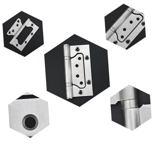HOUDERCO Edelstahl Feder Scharniere mit für Möbel Geräuscharm Langlebig Einfache Montage Stabile Befestigung Geeignet für Küchenschrank und Möbeltüren von HOUDERCO