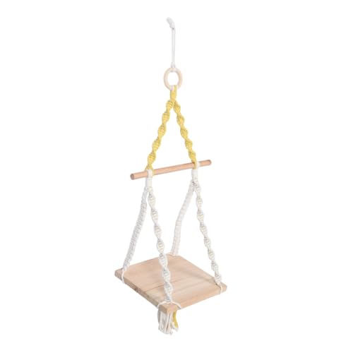 HOUDERCO Wall Hanging Cotton Rope Mit Holzregal Handgemachte Makramee Tapisserie Für Pflanzen Und Einzigartige Wanddekoration Für Und Schlafzimmer von HOUDERCO