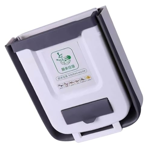 HOUDERCO Küchenmülleimer Hängend Faltbar Komposteimer aus Kunststoff für Schranktüren Kleiner Platzsparender Abfalleimer für Küche und Bad von HOUDERCO