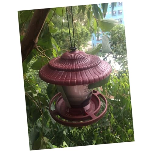 HOUDERCO Hängender Wildvogel Futterspender mit Wetterfestem Dach und Aufhängevorrichtung Rotes Gartendekor für Draußen Wetterbeständig Langlebig und Schützend von HOUDERCO