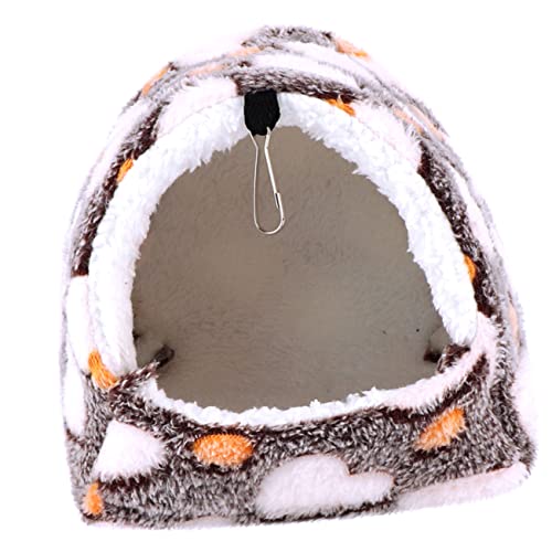 HOUDERCO Hängendes Hamsterbett aus Baumwolle mit Haken Winterwarme Hängematte für Kleintiere für Zwerghamster Frettchen und Ratten Gemütliches Spiel von HOUDERCO