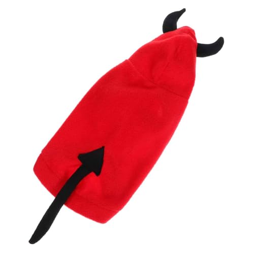 HOUDERCO Haustier Teufel Verwandlungs Outfit Einzigartige Kleidung Kleines Teufelskostüm Für Hunde Welpen Haustierkostüme Für Halloween Kostüme Für Hunde Pelzige Party Outfits von HOUDERCO