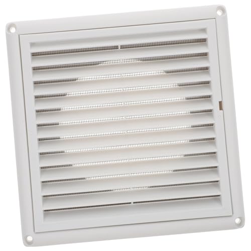 HOUDERCO Lüftungsgitter aus UV beständigem PP Langlebige Abluftabdeckung mit Netz Weiß Ø für Decke Wand und Boden Einfache Montage Hohe Luftzirkulation Robust und Bruchfest von HOUDERCO