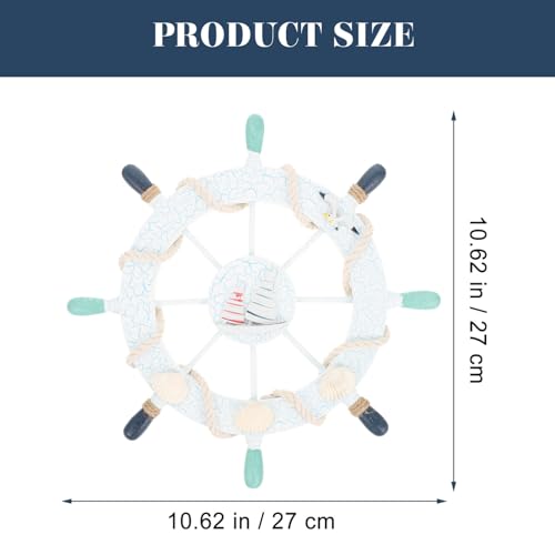 HOUDERCO Mediterranes Wandornament Nautische Dekoration Leichtes Hängendes Rudder design Kreative Küstenwanddeko für Wohnzimmer Büro und Schiff von HOUDERCO