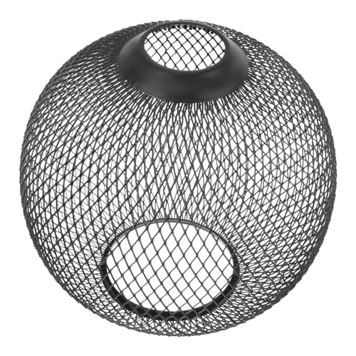 HOUDERCO Metall Lampenschirm Kugelform Schwarz Hohlraum Design Industrie Stil Pendelleuchte Abdeckung für Wohn und Esszimmer Vintage Deckenleuchte Retro Lampenschirm Metall von HOUDERCO