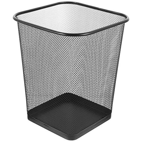 HOUDERCO Schwarzer Mülleimer Mesh Abfalleimer für Büro Schlafzimmer Robuster Netz Abfallkorb Moderner Papierkorb für Recycling und Abfallentsorgung von HOUDERCO