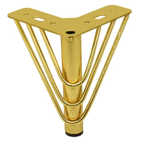 HOUDERCO Metallmöbel Sofabein Möbelbein Goldfarbenem Metall für Sofa Schrank und Tisch Stilvolle und Stabile Möbelbeine für Ihre Einrichtung von HOUDERCO