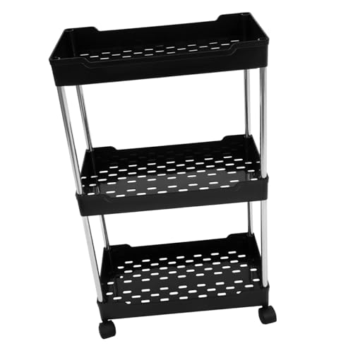 HOUDERCO Multifunktionaler Stufiger Rollwagen mit Breitem Küchenregal und Stauraum Vielseitiger Ordnungshelfer für Bad und Haushalt Praktischer Utility Cart mit Leichtgängigen für von HOUDERCO