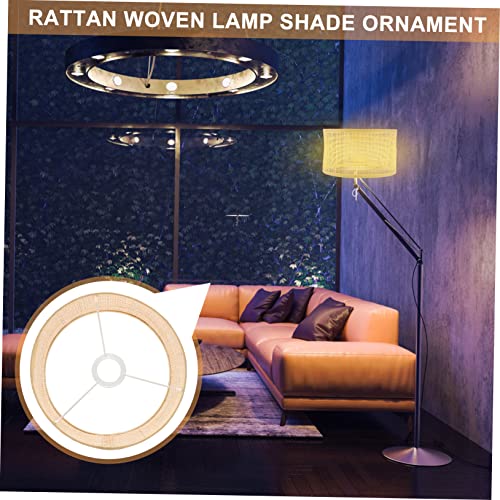 HOUDERCO Rattan Gewebter Lampenschirm Kreative Deckenleuchte für Wohnzimmer im Boho Stil Øcm Robustes Material Langlebig und Dekorativ für Diffuses Licht von HOUDERCO