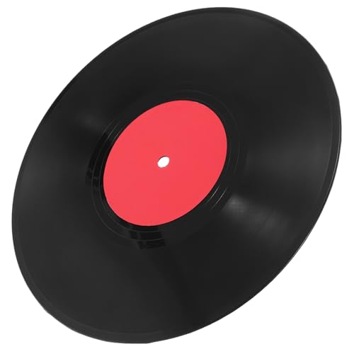 HOUDERCO Retro Vinyl Schallplatte Wanddekoration Kunststoffplatte Rote Aufkleber Vintage Stil für Wohnzimmer Bar Dekorationsstück Vielseitig Einsetzbar und Ästhetisch Ansprechend von HOUDERCO