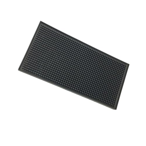 HOUDERCO Schwarze Rutschfeste Silikon Abtropfmatte mit Tiefen Rillen Langlebige Küchen Barmatte für Ablaufen von Geschirr Früchten und Getränkegläsern Leicht zu Reinigen von HOUDERCO