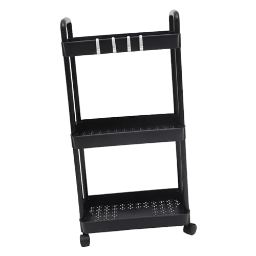 HOUDERCO Rollbarer Aufbewahrungswagen mit 3 Ebenen Lagerregal Design Platzsparend für Küche Bad und Büro HOUDERCO Rollbarer Aufbewahrungswagen mit 3 Ebenen Lagerregal Design Platzsparend für Küche Bad und Büro von HOUDERCO