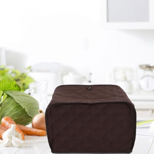 HOUDERCO Toaster Abdeckung Staubschutz Polyester Groß Dunkelbraun Küchengeräte Schützhülle Leicht Kompakt Für Brotbackmaschine Schutz Küche von HOUDERCO
