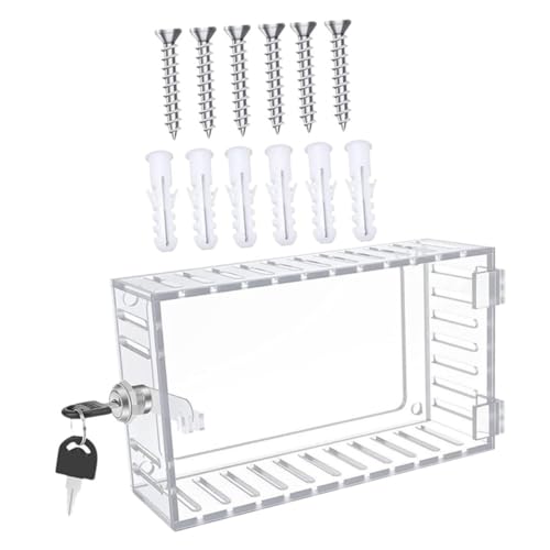 HOUDERCO Transparente Thermostatabdeckung mit Schloss Robuste Wandmontage Schutzhülle für Zuhause Abschließbarer Thermostat Schutzkasten Kompatibel mit Meisten Wandthermostaten Feuerfest HOUDERCO Transparente Thermostatabdeckung mit Schloss Robuste Wandmontage Schutzhülle für Zuhause Abschließbarer Thermostat Schutzkasten Kompatibel mit Meisten Wandthermostaten Feuerfest von HOUDERCO