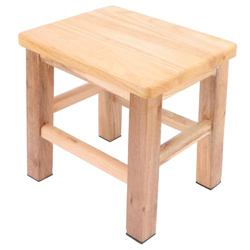 HOUDERCO Tritthocker Für Junge Mädchen Holzhocker Fürs Badezimmer Sitzhocker Küchenhocker Für Kleinkinder Kurzer Tritthocker Niedriger Hocker Kinderhocker Leicht Zu Reinigen Langlebig Wiede von HOUDERCO