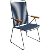 HOUE CLICK Dining Sessel mit verstellbarer Rückenlehne/Bambusarmlehne Stahlgestell von HOUE