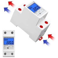 Contatore di energia monofase DDM15SD, contatore elettrico modulare 50 Hz 5 (80) A max, contatore elettrico DIN rail monofase a 2 poli con display von HOUHENCE