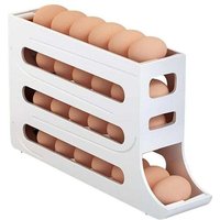 Distributore di uova per frigorifero, contenitore per uova da frigorifero, contenitore per uova a 4 ripiani con arrotolamento automatico, contenitore Distributore di uova per frigorifero, contenitore per uova da frigorifero, contenitore per uova a 4 ripiani con arrotolamento automatico, contenitore von HOUHENCE