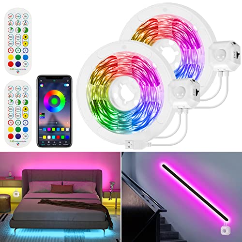 3m LED Strip Bewegungsmelder,3 Modi, RGB LED Streifen mit PIR Bewegungssensor,Bewegung Aktiviert Licht Leiste,Nachtlicht Schlafzimmer Treppenhaus Korridor von HOUHUI