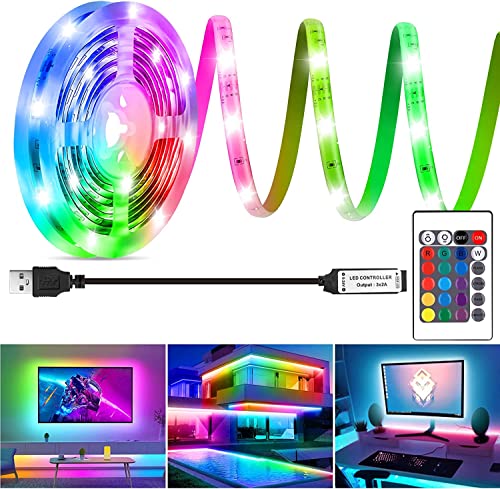 HOUHUI LED Streifen 2m,RGB LED Strip für 40-60 Zoll TV, LED Hintergrundbeleuchtung,Farbwechselnde USB Streifen, Wasserdicht IP65,LED Licht für TV, PC, Monitor, Spiegel, Schrank, Schreibtisch von HOUHUI