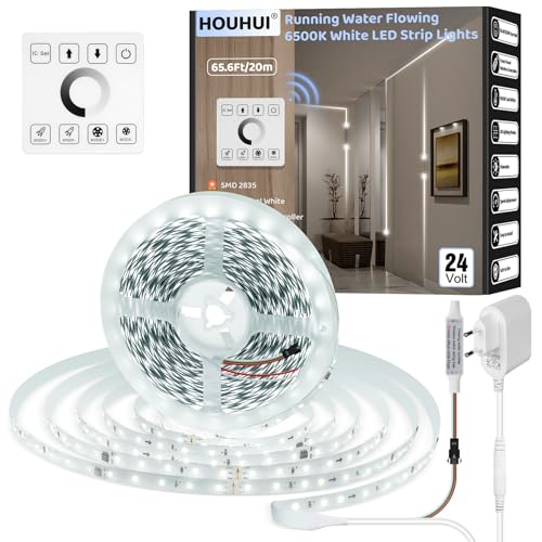 HOUHUI Weiße LED Streifen 20M, 6500K White Running Water Flowing Light Strip mit Touch Panel Wireless Control,28 Modi, Dimmbare LED Band Leuchten für Schlafzimmer Wohnzimmer Home Party DIY Dekor HOUHUI Weiße LED Streifen 20M, 6500K White Running Water Flowing Light Strip mit Touch Panel Wireless Control,28 Modi, Dimmbare LED Band Leuchten für Schlafzimmer Wohnzimmer Home Party DIY Dekor von HOUHUI