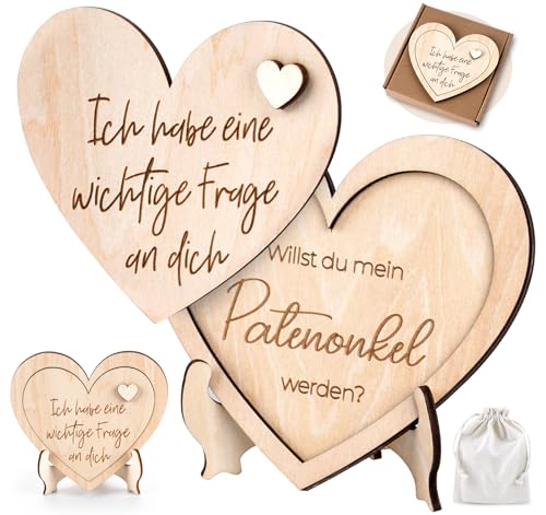 HOUISM Patenonkel Fragen - Willst du mein Patentante sein? Taufpate Fragen Geschenke für Patenonkel personalisiert - Geburt Taufpate Schwangerschaft verkünden von HOUISM
