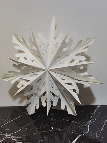 HOUISM Weihnachtsstern Beleuchtet 60cm, Papiersterne Zum Aufhängen als Fensterdeko, Weihnachtsdeko Innen mit LED Lichterkette, 3D Leuchtstern Weihnachtsdeko Innen - Weiß HOUISM Weihnachtsstern Beleuchtet 60cm, Papiersterne Zum Aufhängen als Fensterdeko, Weihnachtsdeko Innen mit LED Lichterkette, 3D Leuchtstern Weihnachtsdeko Innen - Weiß von HOUISM