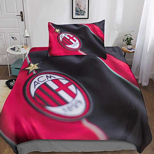 HOUKIG A.C. Milan Collection Bettwäschesets Patterns Soft Fade Resistant Breathable 3D Printed Super Club Comforter Sets Stylish Designs for Teens and Adults,Single（135x200cm） von HOUKIG