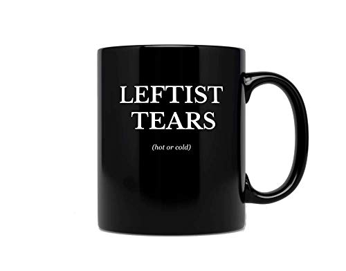 HOURRUIYU Leftist Tears Keramik-Kaffee- oder Teetasse, 325 ml, schwarz, Keramikbecher, Becher mit Griff, kann erhitzt werden von HOURRUIYU