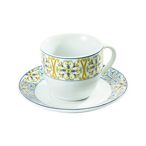 HOUSE COLLECTION LINEA CORDOBA - Set aus Porzellan, Kaffeeservice gelb, 6 Stück, 50 ml mit Untertasse von HOUSE COLLECTION