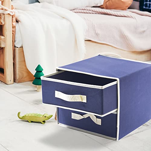 HOUSE COLLECTION Schubladenbox aus TNT, blau, 2 Schubladen, 30 x 30 x 25 cm (HSC1948) von HOUSE COLLECTION