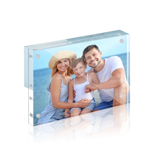 HOUSE DAY Acryl Bilderrahmen 10 x 15 cm,A6 Rahmenloser Bilderrahmen,Fotorahmen 4 x 6“,Magnet Schweberahmen,Klarer Doppelseitiger Glasbilderrahmen mit Mikrofasertuch,20mm Thicker,1 Packung HOUSE DAY Acryl Bilderrahmen 10 x 15 cm,A6 Rahmenloser Bilderrahmen,Fotorahmen 4 x 6“,Magnet Schweberahmen,Klarer Doppelseitiger Glasbilderrahmen mit Mikrofasertuch,20mm Thicker,1 Packung von HOUSE DAY