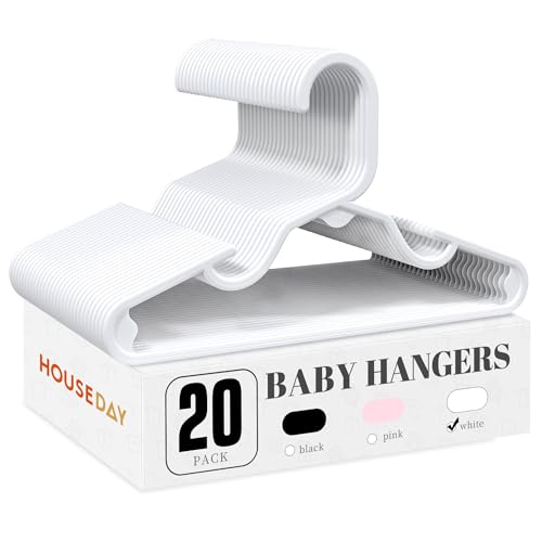 HOUSE DAY Kunststoff-Baby-Kleiderbügel für Schrank, 20 Stück, langlebige Kunststoff-Kleiderbügel für Babykleidung, platzsparende weiße Baby-Kleiderbügel, kleine Kleiderbügel für Kinderkleidung HOUSE DAY Kunststoff-Baby-Kleiderbügel für Schrank, 20 Stück, langlebige Kunststoff-Kleiderbügel für Babykleidung, platzsparende weiße Baby-Kleiderbügel, kleine Kleiderbügel für Kinderkleidung von HOUSE DAY