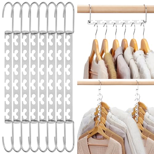 HOUSE DAY Kleiderbügel Platzsparende rutschfeste Schrank Organizer 20 Stück aus Metall für Schwere Kleider L26cm von HOUSE DAY