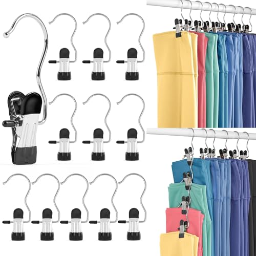 Legging-Organizer für Schrank, Metall-Yogahosen-Kleiderbügel, 10 Stück, Clips zum Aufhängen, mit Gummibeschichtung, platzsparender Kleiderbügel, Schrank-Organizer und Aufbewahrung für Stiefel, Legging-Organizer für Schrank, Metall-Yogahosen-Kleiderbügel, 10 Stück, Clips zum Aufhängen, mit Gummibeschichtung, platzsparender Kleiderbügel, Schrank-Organizer und Aufbewahrung für Stiefel, von HOUSE DAY