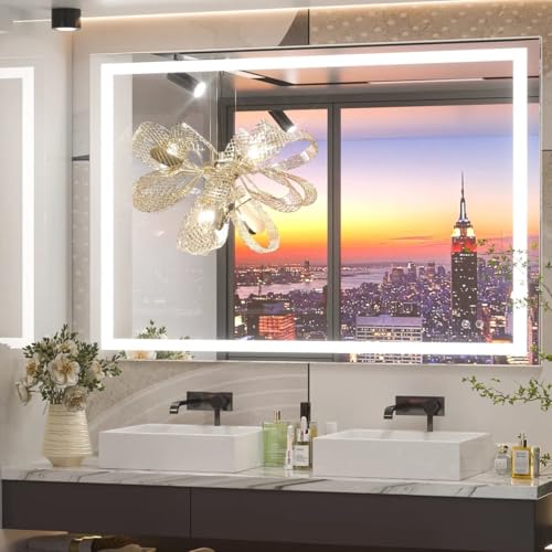 HOUSE REFLECTION LED-Badezimmerspiegel mit dimmbaren Lichtern, beschlagfrei, beleuchteter Kosmetikspiegel, Vorder- und Hintergrundbeleuchtung, gehärtetes Glas, 3 Farbmodi, Memory-Funktion, schlankes HOUSE REFLECTION LED-Badezimmerspiegel mit dimmbaren Lichtern, beschlagfrei, beleuchteter Kosmetikspiegel, Vorder- und Hintergrundbeleuchtung, gehärtetes Glas, 3 Farbmodi, Memory-Funktion, schlankes von HOUSE REFLECTION