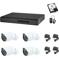 Cloud-videoüberwachungskit dvr 4 kanäle 4 kameras 5MP ahd + hd 1TB ccd sony von HOUSECURITY